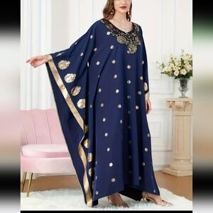 Moroccon Kaftan maxi Dress light weight Dubai abaya muslim hijabi dress